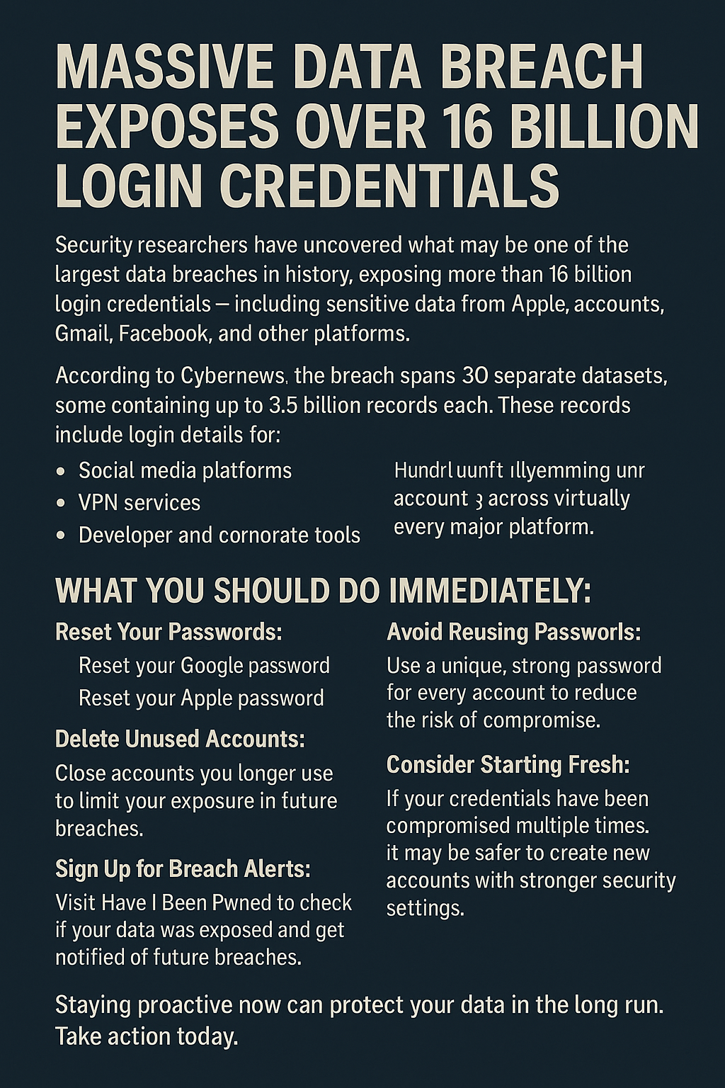 Massive Data Breach Exposes Over 16 Billion Login Credentials